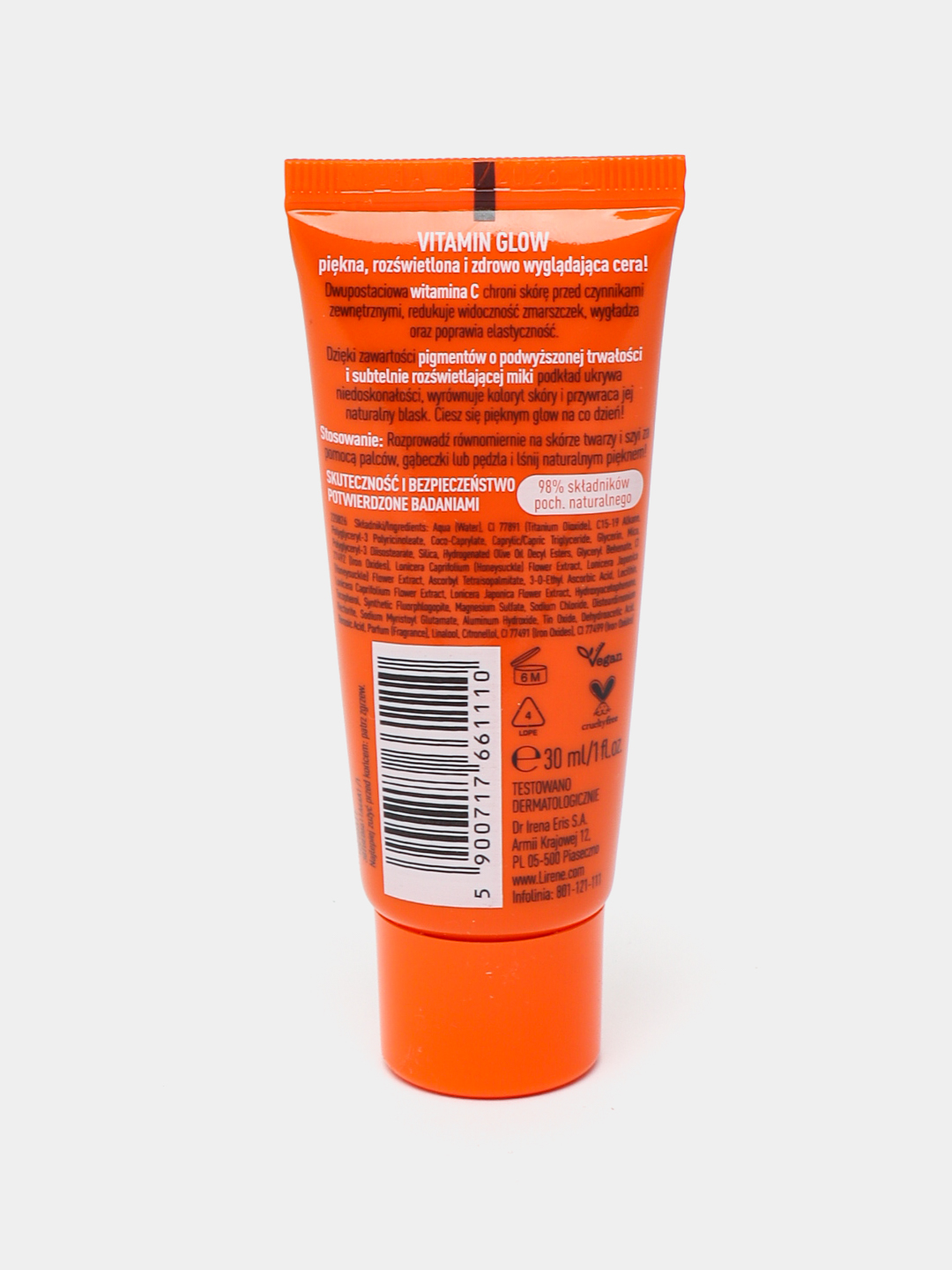 Крем-флюид тональный для лица Lirene осветляющий vitamin C, №001 natural, 30 мл