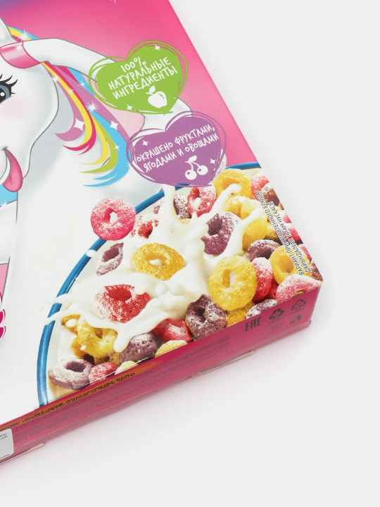 Готовый завтрак Kelloggs Unicorn, радужные колечки, 195 г
