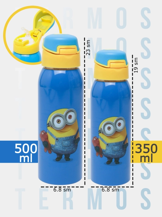 Термос с трубочкой, для взрослых и детей, 500, 350 мл / Zi Store