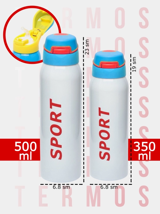 Термос с трубочкой, для взрослых и детей, 500, 350 мл / Zi Store