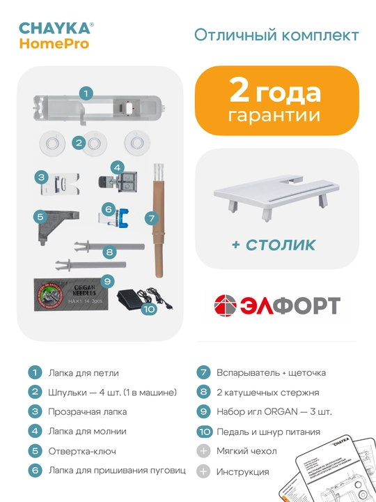 Tikuv mashinasi CHAYKA HomePro