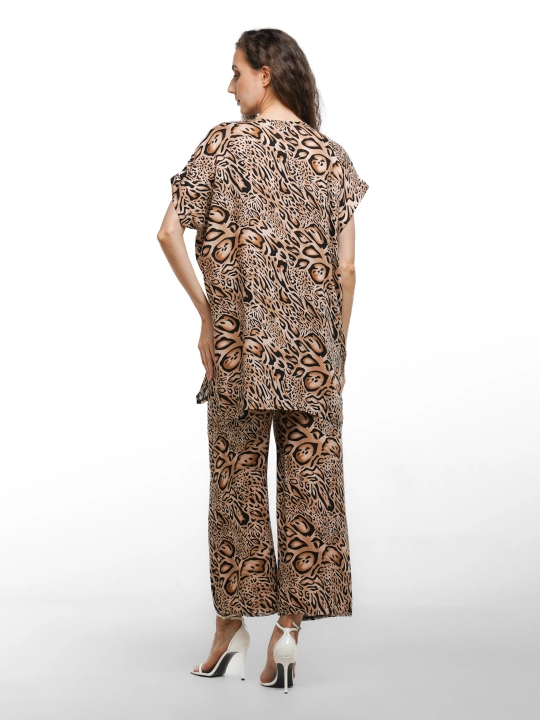 Ayollar kostyumi, oversize, tunika va shim, o‘lchami 46-52