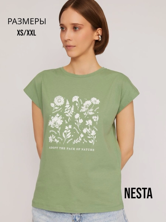 Ayollar futbolkasi, paxtadan, printli