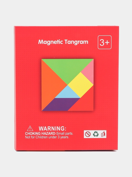 Ta'limiy yog'och jumboq o'yini Tangram, magnitli, tangram vazifalar bilan, tetris