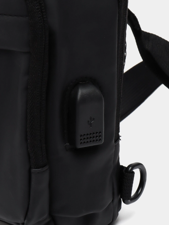 Сумка мужская через плечо, эко кожа, TSA кодовый замок, USB порт