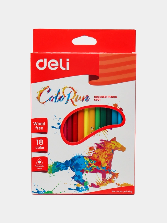 Rangli qalamlar treug. pl. 18 rangli 00110 Deli