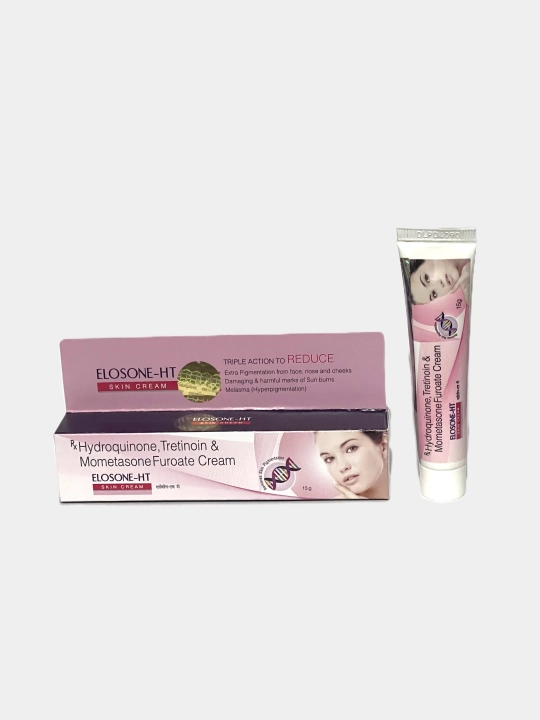 Yuz uchun oqartiruvchi krem Elosone -HT, dog'lar, akne va ajinlar uchun, 15 gr - 