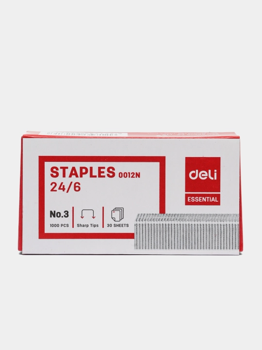 Stepler o'qi №24/6 1000 шт 0012N Deli, 2 donadan