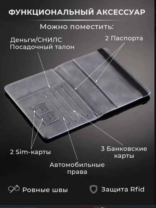 Обложка на паспорт, органайзер для документов
