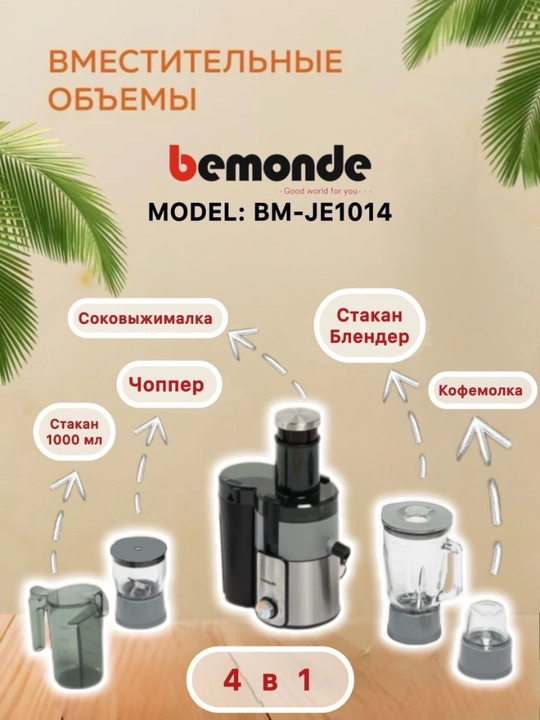 Sharbat chiqargich to'plami Bemonde BM-JE1014, 4 tasi 1 da