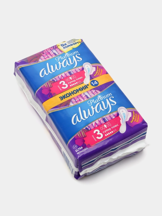 Always Ultra Platinum Super Plus gigienik prokladkalar, o‘lchami 3, 14 dona