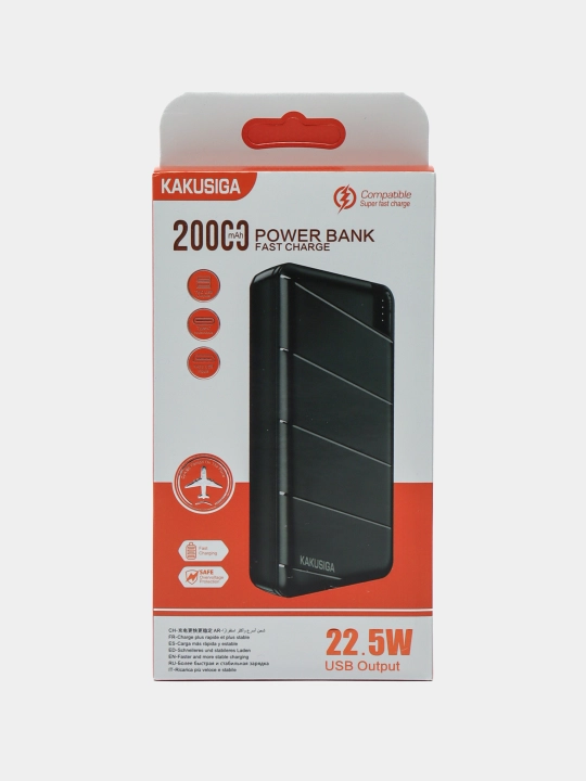 Power bank Kakusiga 20000/10000/5000 mAsoat, tez quvvatlanadigan tashqi akkumulyator