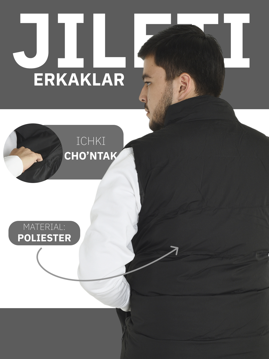 Erkaklar jiletkasi, mavsumlararo, suv o'tkazmaydigan