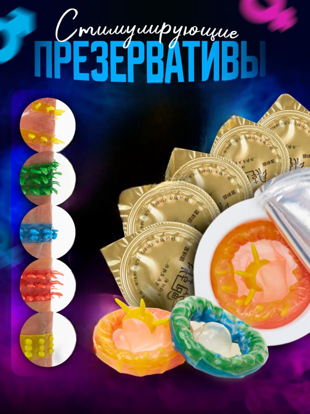 Презервативы рельефные, с усиками, с ребрами для дополнительной ...