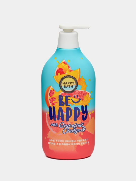 Гель для душа, Happy bath, мягко очищает кожу, увлажняет и смягчает её, 900 мл