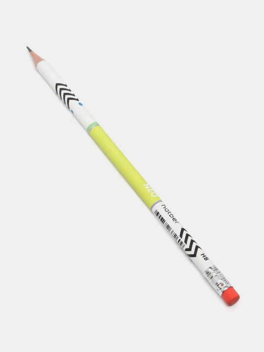 Qora grafitli qalam Hatber NEO, HB, o‘chirg‘ichli, charxlangan, BL065978