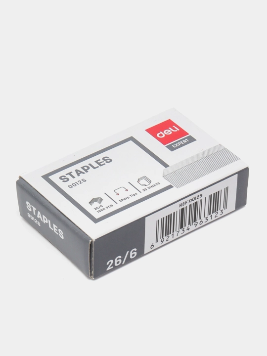 Deli 0012S stepler qistirgichlari, №26/6, 1000 dona