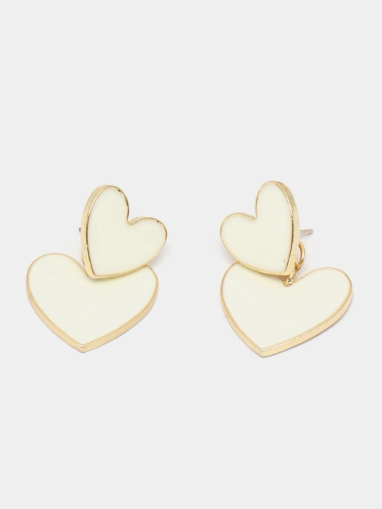 Серьги cердечки, женские, бижутерия