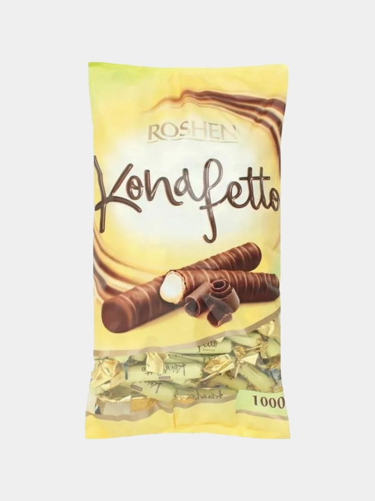 Vafli trubochkalar Roshen Konafetto Bianco, 1 kg