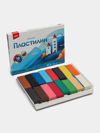 Пластилин LORI Классика Плк-006, 16 цветов по 20 г — GTRAD-P109FE2-СИНИЙ