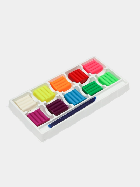Plastilin Leo Igra mumi, neon ranglar LPMCF-0110, 120 g, 10 rang