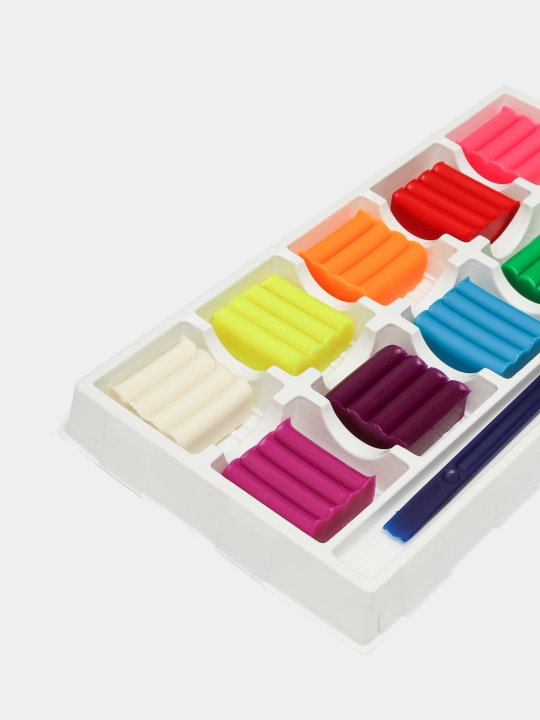 Plastilin Leo Igra mumi, neon ranglar LPMCF-0110, 120 g, 10 rang