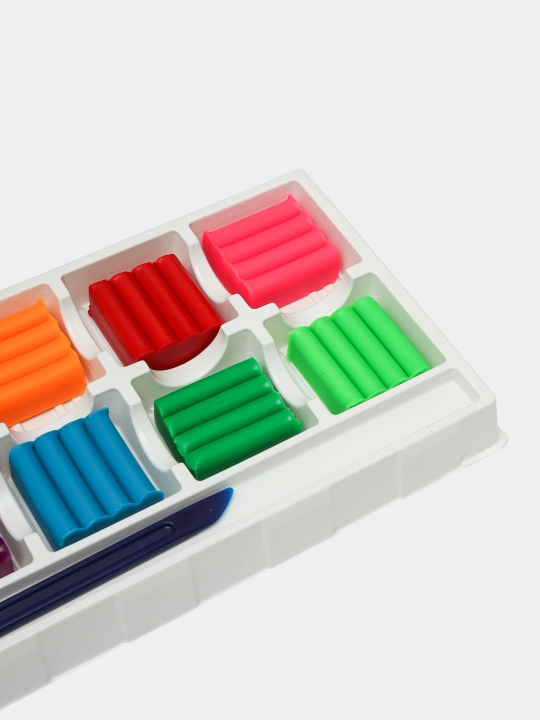 Plastilin Leo Igra mumi, neon ranglar LPMCF-0110, 120 g, 10 rang