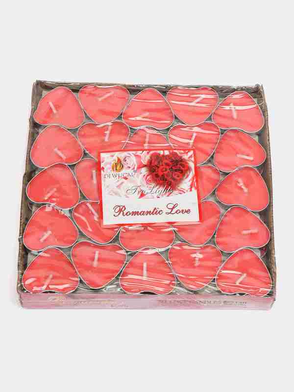 Shamlar romantik bezatish uchun, yurak shaklidagi, qutida 50 dona