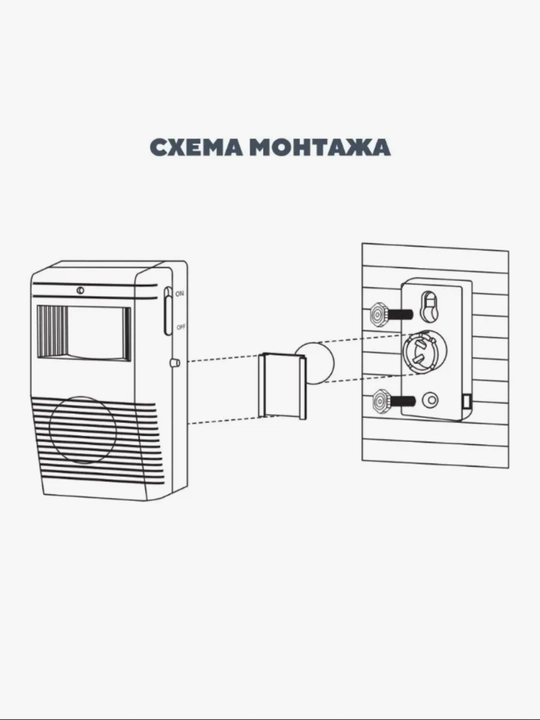 Беспроводной дверной звонок, с датчиком