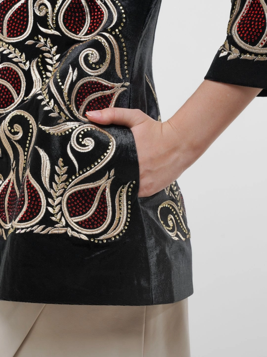 Ayollar uchun adras printli abaya