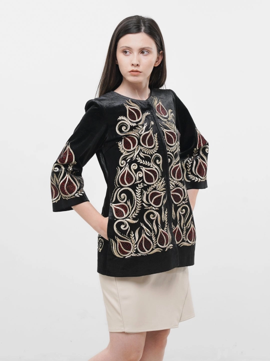 Ayollar uchun adras printli abaya - 