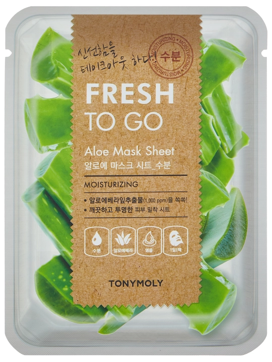 Matoli yuz niqobi TONY MOLY FRESH TO GO 25g, namlantirish, tekstura, Koreys parvarishi