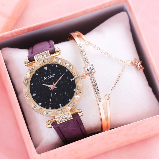 Qizlar uchun bilaguzukli qo'l soati, kvarts — FMSTORE-P12C214-ФИОЛЕТ