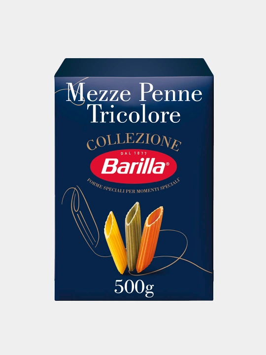 Макаронные изделия Barilla Mezze Penne Tricolore из твёрдых сортов пшеницы, 500 г - 