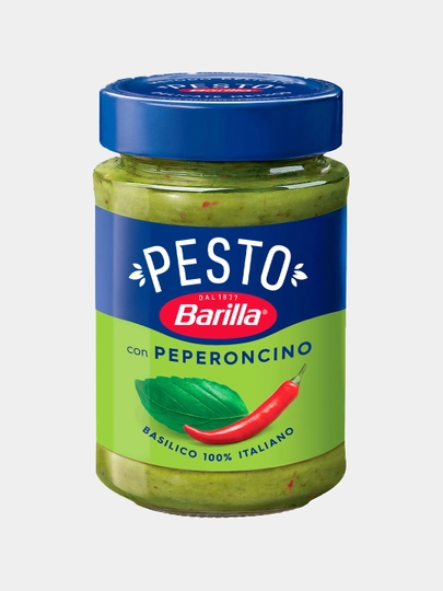 Соус Barilla Pesto Basilico e Peperoncino с базиликом и перцем чили, 195 г - 