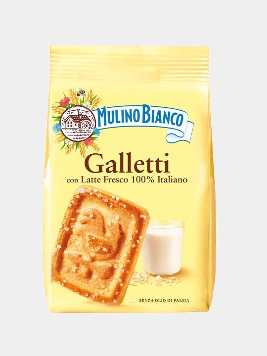 Печенье Barilla Mulino Bianco Galletti, с сахарными кристаллами, 350 г - 