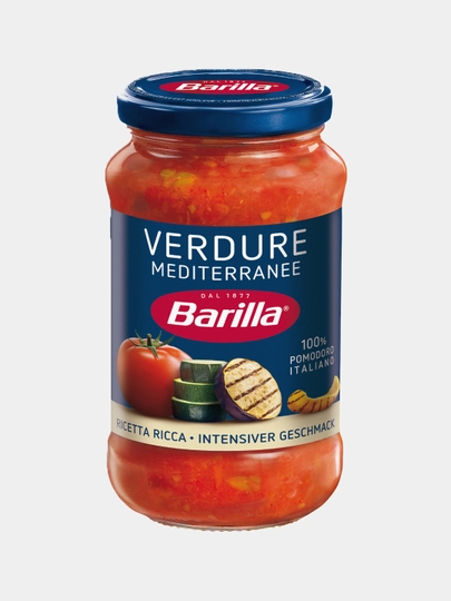 Соус Barilla Verdure Mediterranee томатный, со средиземноморскими овощами, 400 г - 