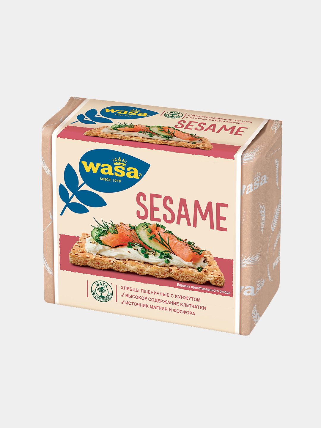 Oltin bug'doy noni Wasa Sesame kunjut urug'lari bilan kunjut, 200 g