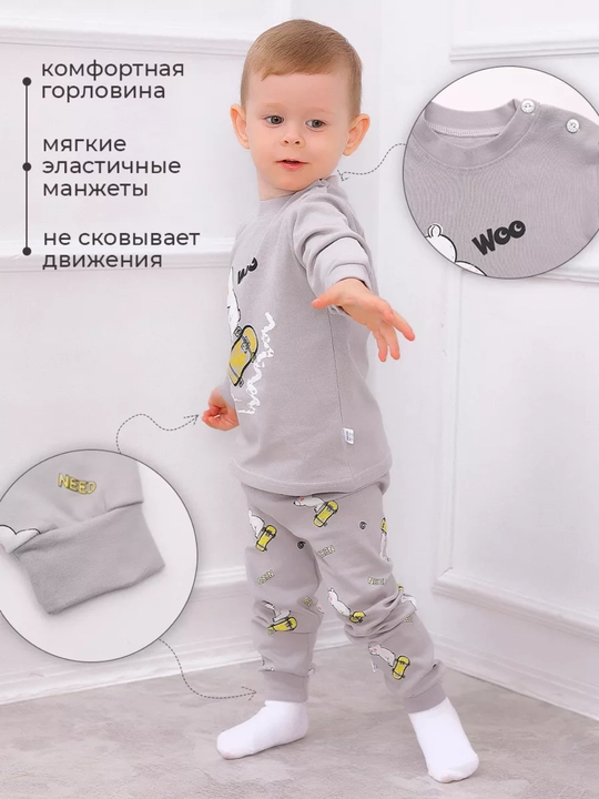 Пижамный, домашная одежда, для садика, комплект для детей, 1 - 6 лет