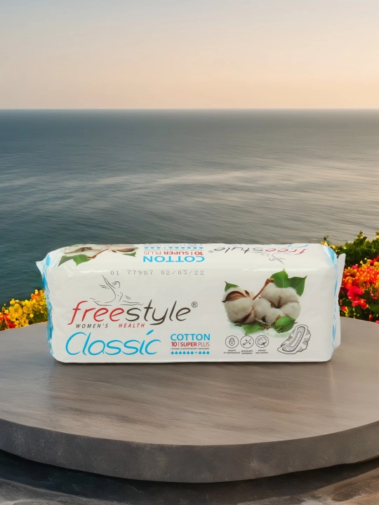 Ayollar gigiyenik prokladkalari Free Style Classic Cotton Super, 10 dona