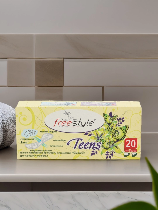 Kundalik ayollar gigiyenik prokladkalari Free Style Teens moychechak hushbo'y hidi bilan