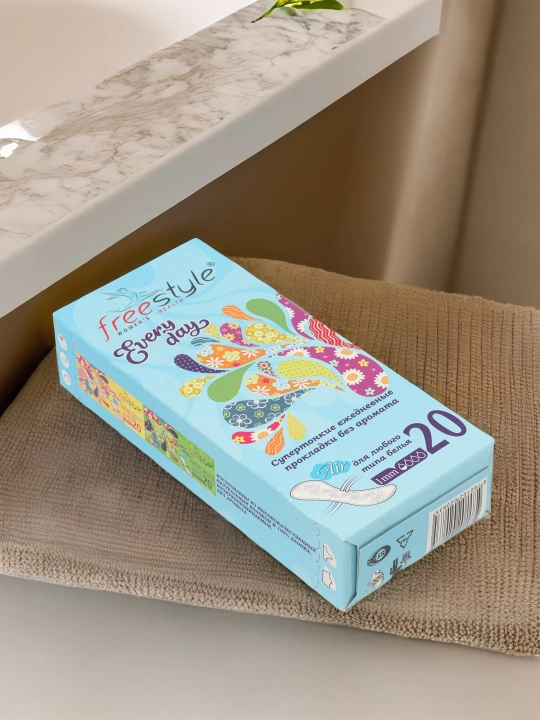 Kundalik ayollar gigiyenik tagligi "Free Style Every Day", hushbo'y hidsiz, 20 dona