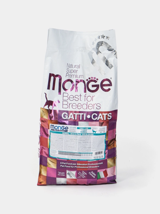 MONGE CAT Hairball, Корм для выведения шерсти из желудка кошек, 10 кг