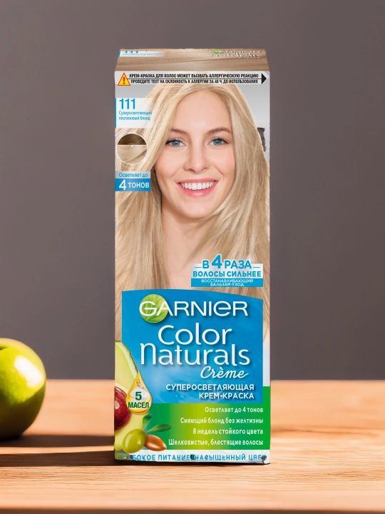 Garnier "Color Naturals" soch uchun chidamli ozuqaviy bo‘yoq kremi, 111 rangli Pl.Blond