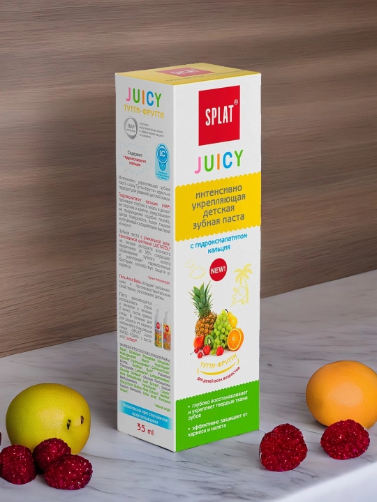 Зубная паста детская Splat Juicy, с гидроксиапатитом Тутти-фрутти, 35 мл