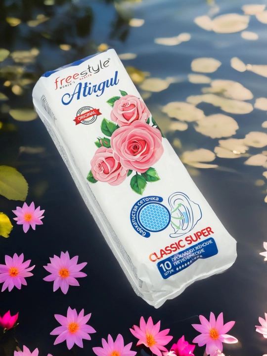 Ayollar uchun gigiena prokladkalari Free Style Atirgul Classic Super, 10 dona