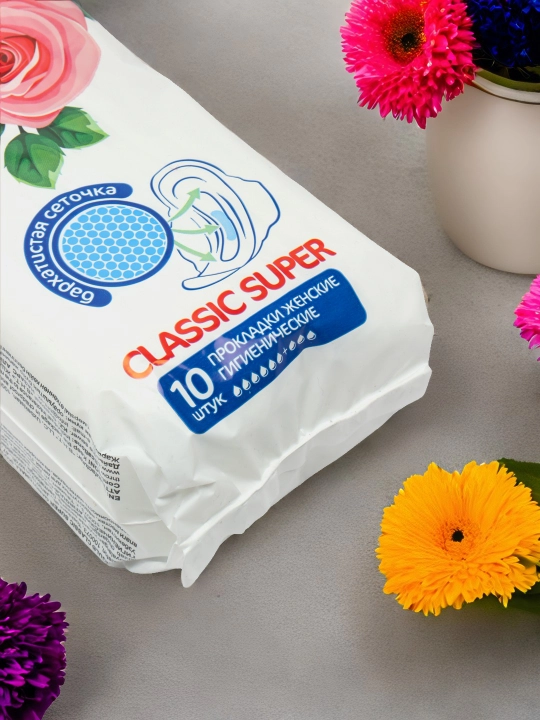 Ayollar uchun gigiena prokladkalari Free Style Atirgul Classic Super, 10 dona