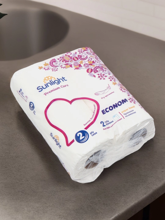 Qog‘oz sochiqlar Sunlight "Econom," 2 qavatli, 2 rulon