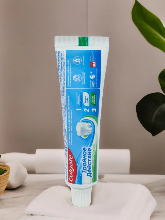 Colgate uch tomonlama ta’sirli tish pastasi Kariyesdan himoya qilish uchun tabiiy yalpiz, 50 ml