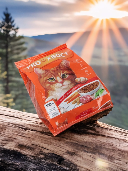 ProXвост mushuklar uchun quruq yem mol go'shti, 350 gr